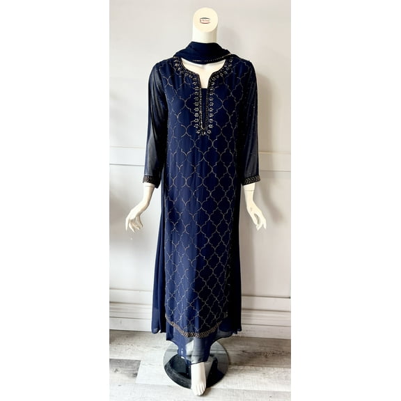 Blue georgette gown