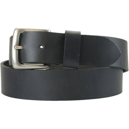- 1-1/2 in. US Steer Hide Harness Leather Men's Belt w/ Antq. Nickel Buckle
