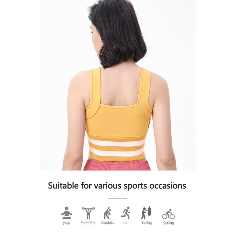 YWDJ Sports Bras for Women High Support Women Front Zip Sports Bra Shockproof  Yoga Vest Beauty Back Fitness Underwear Sports Yellow M 