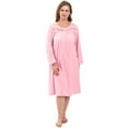 thumbnail image 5 of FEREMO Nightgowns for Women Plus Size 100% Cotton Long Sleeve Sleep Shirt Button Soft Slepwear, 5 of 6