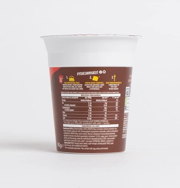 Pot Noodle Beef & Tomato Instant Noodles 90g, Imported from Britain