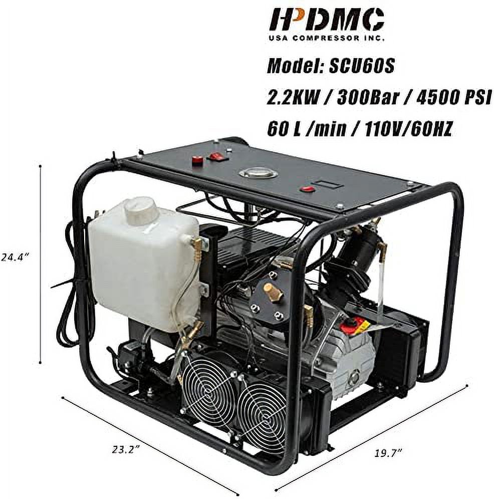 HPDAVV High Pressure Air Compressor 110V - 2.2KW / 3HP - 2.1CFM @ 4500psi PCP Paintball Fill Station & Charging System, an Oil Water Separator for Free