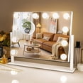 thumbnail image 1 of Makeup Mirror with Lights Modern Vanity Mirror x Lightedup Mirror with Color Dimmable Lighting & Mount Touch Sensor with Detachable X Spot Mirror Sleek Metal Frame \u W, 1 of 8