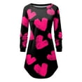 thumbnail image 3 of Robes Femmes Mode Décontractée Confortable Imprimé Amour Épaules Dénudées Robe T-Shirt Sexy, 3 of 5