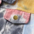 thumbnail image 4 of Trikvn Girls Tie Dye Denim Jacket Button Down Distressed Jean Coat Long Sleeve Lapel Fashion Casual Outerwear Tops Flattering Fall Spring Essential for Kids Tweens, 4 of 8