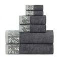 thumbnail image 2 of Superior Wisteria Floral Cotton 6 Piece Assorted Towel Set, Garnet Red, 2 of 8