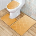 thumbnail image 3 of Bath Mats Set Hwkond, Bathroom Toilet Cover Bathroom Mats Absorbent Printed Floor Mats Bathroom Toilet 3 Piece Floor Mat Set,Yellow, 3 of 8