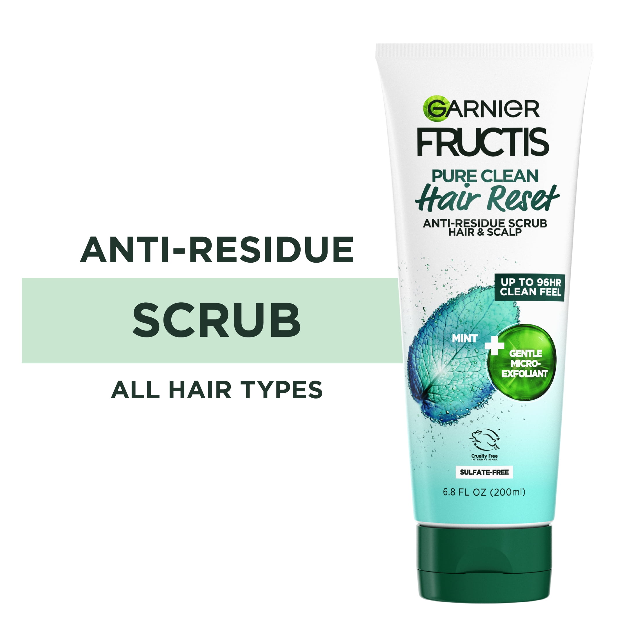 Garnier Fructis Pure Clean Hair Reset Gentle Anti-Residue Scrub, 6.76 fl oz