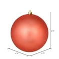 thumbnail image 2 of Vickerman 4.75" Coral Matte Ball Ornament, 4 per Bag, 2 of 5