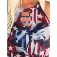thumbnail image 3 of FASHIONWT Women Frayed Striped Star Print Cami Tops Independence Day Halter Tank, 3 of 4