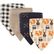 Hudson Baby Cotton Bandana Bibs, 4-Pack, 0-3 Months