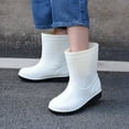 thumbnail image 2 of Tisuna Rain Boots For Girls Boys Child Solid Color Anti Slip Pull On Shoes Casual Waterproof Kids Rain Booties White Size 6-7 Years, 2 of 3