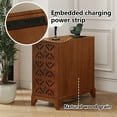 thumbnail image 5 of MDQMD Tall End Table with 3 Drawers and Charging Station,Brown Side Table with 5 Open Shelves for Living Room,Bedroom, 5 of 8