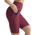 thumbnail image 3 of NELEUS Womens 9" Bike Compression Short High Waist for Yoga Workout with Big Pockets 3 Pack,Black+Navy Blue+Wine Red,US Size M, 3 of 8