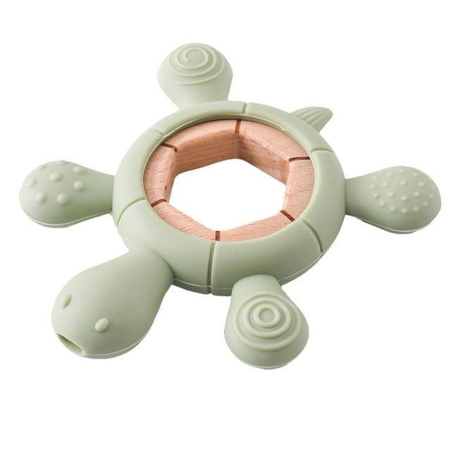 Hearth & Gear Baby Teething : Wood & Silicone Teether 2 In 1 Food Grade Chew Toy For Little Gums round Dining Set for 4 Placement Mats for Dining Table Washable round Table Place Mats Indoor Kitchen
