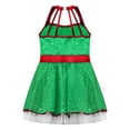 thumbnail image 6 of Doomiva Kids Girls Sparkly Sequins Bow Sleeveless Leotard Tutu Dress Christmas Dancewear Green 6, 6 of 7