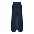 thumbnail image 6 of RYRJJ Wide Leg Palazzo Pants for Women - Casual Soft High Waist Lounge Pants Loose Comfy Flowy Dance Trousers(Navy,M), 6 of 8