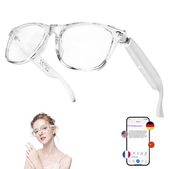 Gafas Inteligentes AI KXBVDY Bluetooth 5.4 Blancas con Batería de 9 horas
