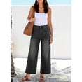 thumbnail image 6 of EMMIOL Women's 2026 Vintage Y2K Distressed Mid Waist Wide Leg Denim Jeans, 6 of 7