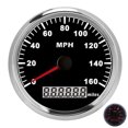 thumbnail image 2 of Velocímetro GPS universal de 85 mm / 3,3 pulgadas Cubierta frontal 316L impermeable antivaho 0-160 MPH para automóvil Camión Motocicleta ATV STOCK de EE. UU. (Marco plateado Esfera negra) Jadeshay A, 2 of 8