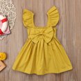 thumbnail image 2 of SUNSIOM Baby Girls Summer Dress, Ruffle Sleeve Front Big Bow Pleated Dress, 2 of 8
