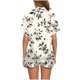 thumbnail image 4 of Conjunto de Verano para las Mujeres, Estampado Cuello de Manga Corta Y Pantalones Cortos, Moda Casual de Dos Piezas, 4 of 8