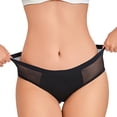thumbnail image 4 of Women Menstrual Period Briefs Mesh Panel High Absorbency Leak Resistant Flexible Stretch Daily Wear Underwear Black 5XL, 4 of 4