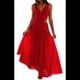 thumbnail image 1 of Vestido de Fiesta de Verano para Mujer, , Fruncido, con Cintura Baja, Escote en V Fluido y Plisado. Rojo M, 1 of 10