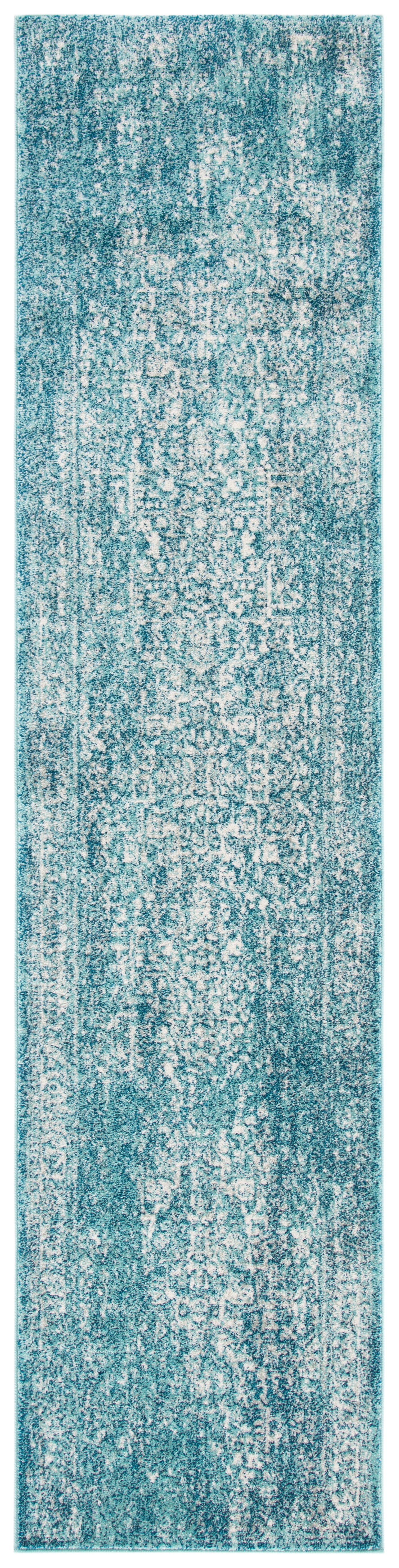 SAFAVIEH Runner Rug 2'2"x9' - Evoke Collection - Traditional Design, Blue & Ivory, Non-Shedding & Easy Cleaning, Ideal for Living Room, Bedroom, Dining Space, Entryway, Hallway, Kitchen