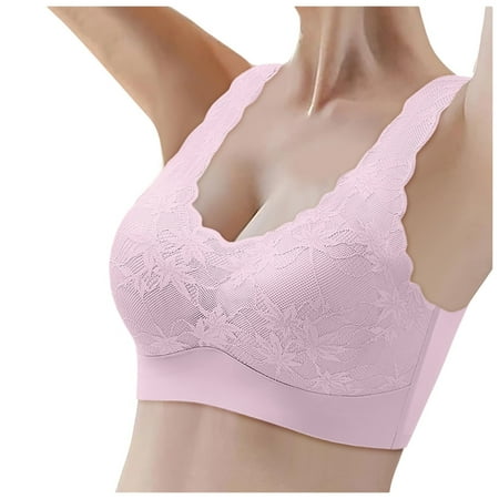 Gtoiithly Women s Thin Seamless Underwear Small Push-Up Bra Wire-Free Breathable Bra Removable Coaster Bra Light Purple XXL