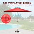 thumbnail image 4 of TOTAL 10FT Patio Umbrella Outdoor Market Umbrella with Silver Aluminum Pole, UV Resistant Canopy, Wind Vent, Tilt & Crank System, Perfect for Patio, Garden, Deck, Pool, Outdoor Dining, Brick red, 4 of 7