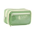 thumbnail image 4 of Estuche para lápices, bolsa para guardar artículos de tocador, organizador de papelería de oficina, bolsa para cosméticos Verde, 4 of 9