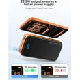 thumbnail image 3 of Portable Charger 32000mAh, 22.5W C 3.0 PD 20W Smart LED Display Fast Charging Built in Cables Power Bank, External Battery Pack Charge 5 Devices Compatible with Cellphones (Orange), 3 of 5