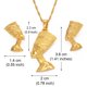 thumbnail image 2 of Anniyo Egyptian Queen Nefertiti Pendant Necklace Earrings Sets Jewelry Gold Plated Wholesale Jewellery #010006, 2 of 5