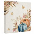thumbnail image 2 of Ships Next Day Canvas Wall Art 8"x8",Orange Blue Pumpkin Fall Wood Framed Canvas Print Painting,Thanksgiving Wheat Botanical Vintage Ready to Hang Picture Wall Decor for Bathroom Nursery Kitchen, 2 of 9