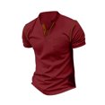 thumbnail image 4 of Kovlvoll Mens Summer Shirts Casual Buttons Lapel Short Sleeve Tops Summer Workout Sports Classic Golf Shirt with Pocket, 4 of 6
