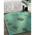 thumbnail image 3 of Ahgly Company Tapis d'Intérieur Rectangulaire Transitionnel Vert Mer Lavable à la Machine, 2 Pieds x 4 Pieds, 3 of 7