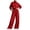 Wine, variant on vdgthytj Sweatsuits Women 2 Piece Outfit Long Sleeve Turtleneck Drop Shoulder Tops Drawstring Wide Leg Pants Fall Athleisure Sets(X-Large,White)