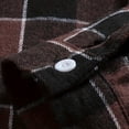 thumbnail image 6 of TKKCS Mens Long Sleeve Plaid Button Down Shirts- Turn Down Collar Layering Casual Midweight Flannel Jacket Shirt Brown Size L, 6 of 10