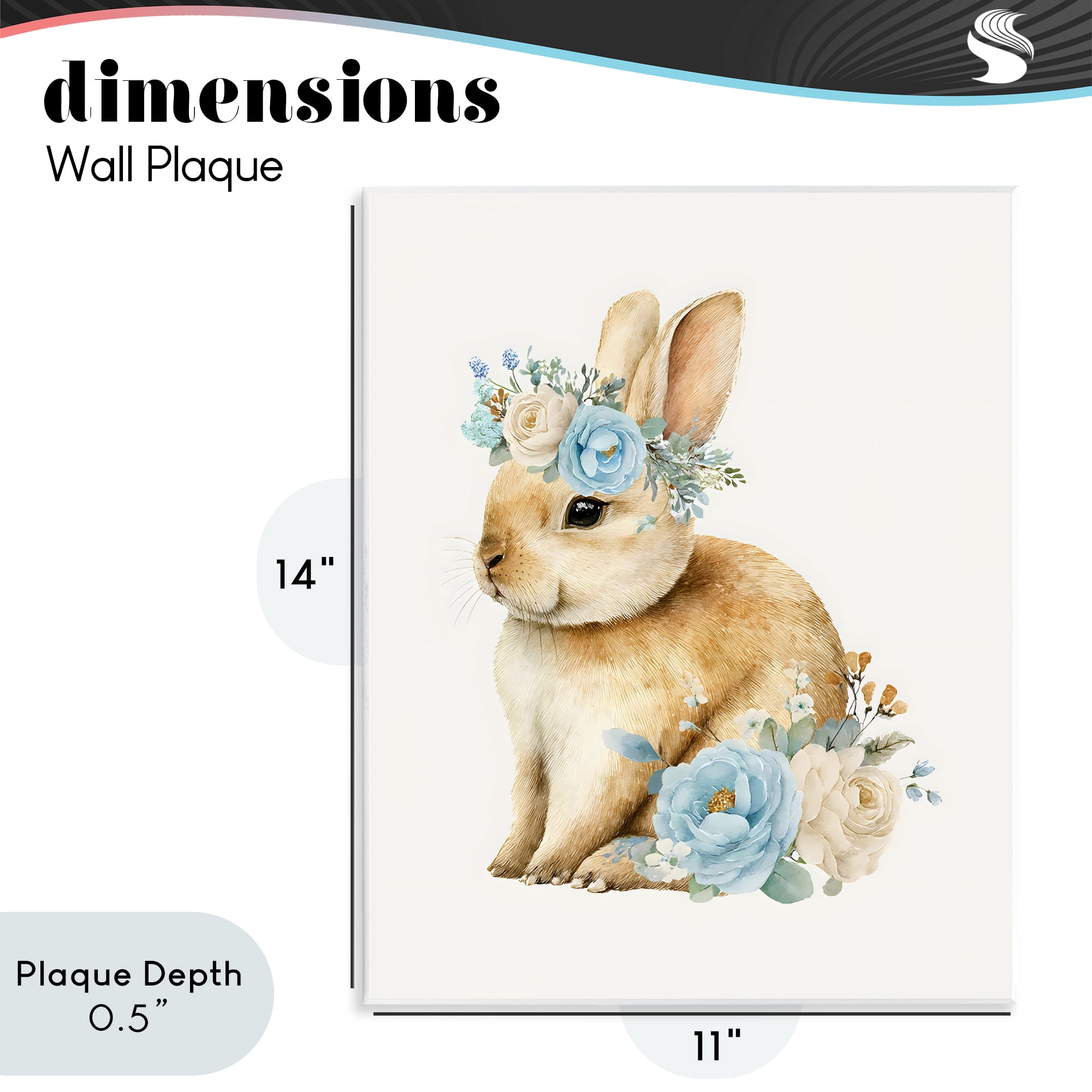 Stupell Industries Watercolor Nursery Bunny Wall Plaque Art, design by LSR Design Studio