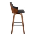 thumbnail image 3 of Carson Carrington  Valberg 30" Fixed-Height Bar Stool With Bent Wood Legs (Set of 2) Charcoal Fabric/Walnut Wood, 3 of 5