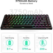 RK ROYAL KLUDGE RK84 RGB 75% Triple Mode BT5.0/2.4G/USB-C Hot Swappable Mechanical Keyboard, 84 Keys Wireless Gaming Keyboard, Tactile Brown Switch