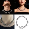 thumbnail image 3 of Gothic Styles Thorn Pendant Chokers Necklace Sturdy Alloy Jewelry Punk Inspired Design Lightweight Chain For Parties Daily Outfits, 3 of 8