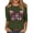 01-Army Green, variant on NAMTYQX Breast Cancer Awareness Shirts Pink Bow Print Three Quarter Sleeve Green Size M