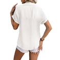 thumbnail image 2 of Gomelly Women Tops Lapel Neck Blouse Loose Shirts Ladies Casual Beach Tunic Shirt Button Down White 2XL, 2 of 3