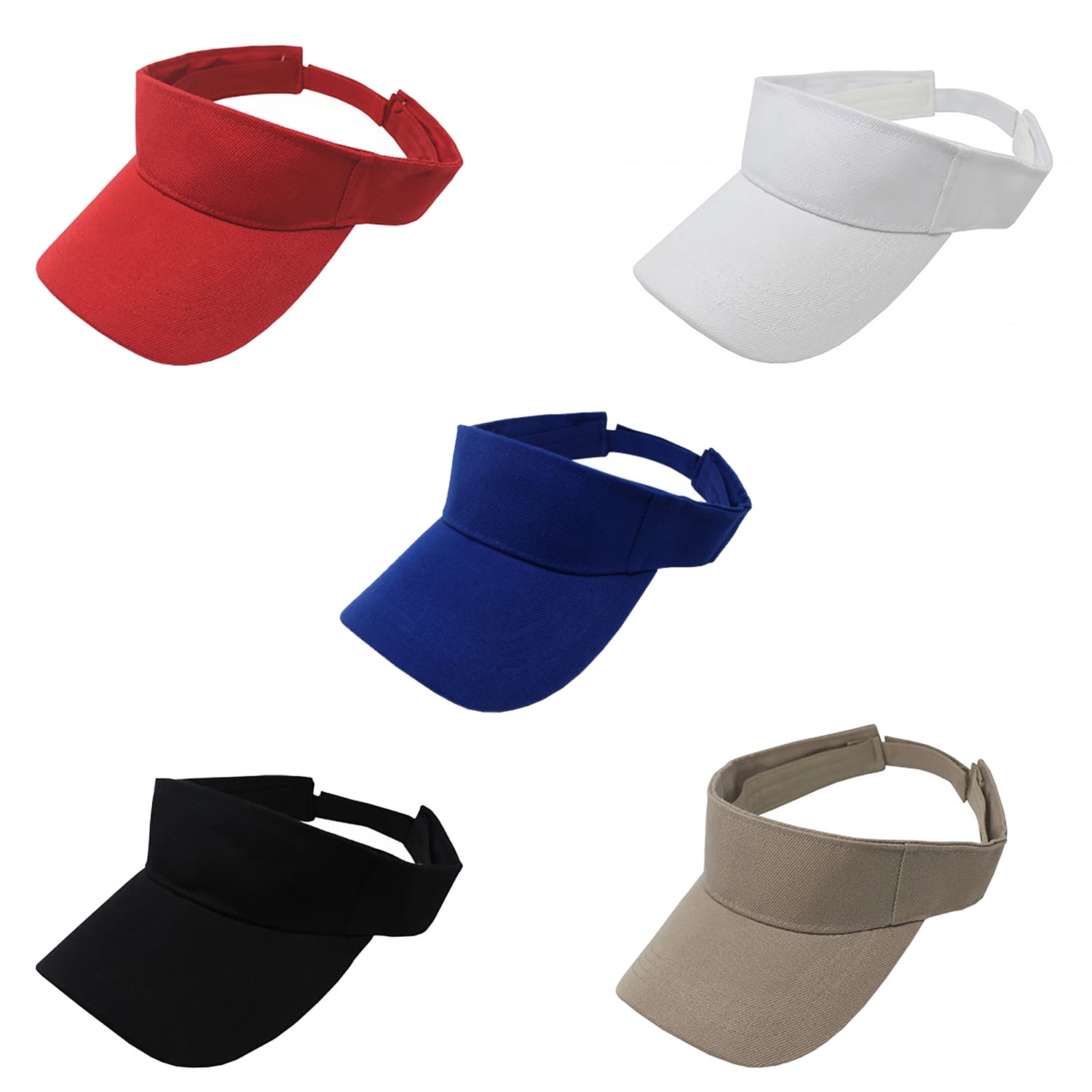 Pack of 5 Sun Visor Adjustable Cap Athletic Wear