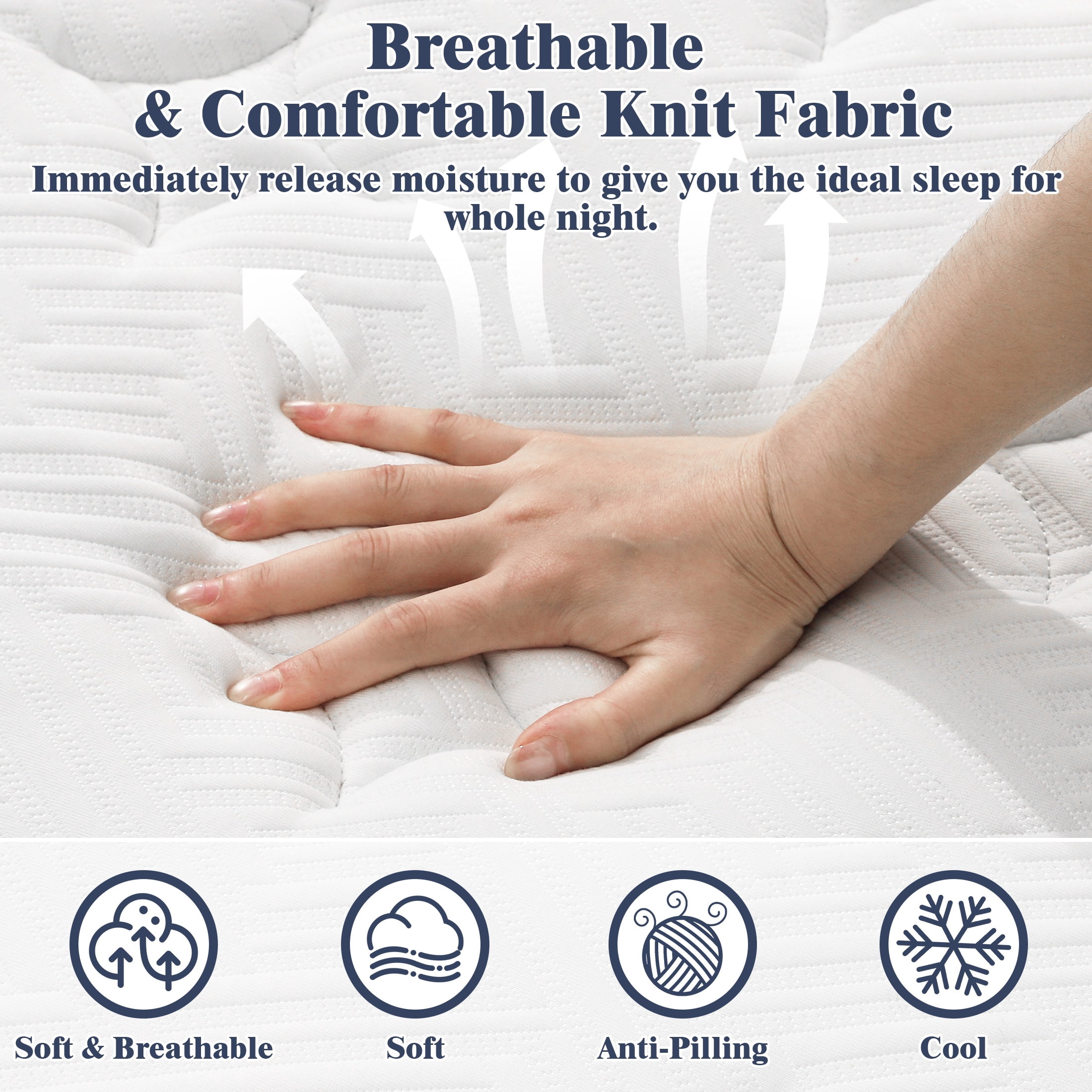 Full Size Mattress, Paproos 10" Memory Foam Hybrid Mattress in a Box, Cool Individual Pocket Spring Full Mattress with Breathable Knitted Cover, Edge Support, Medium Firm, CertiPUR-US, White/Black