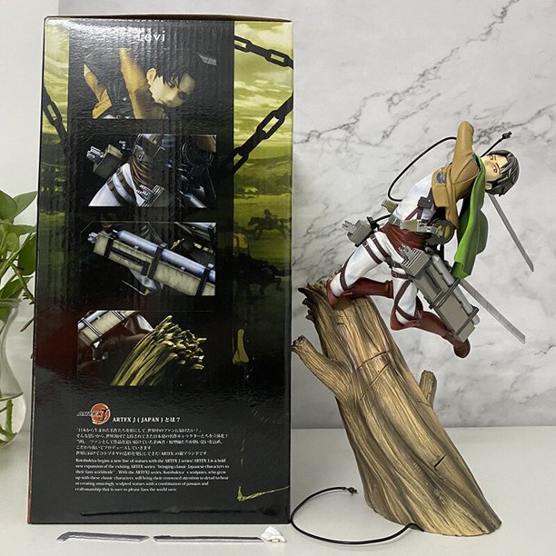 30CM Attack on Titan Figura Mikasa Ackerman Artfx J Levi Paquete de renovación Ver. PVC figura de acción coleccionable modelo juguetes muñeca regalo zhangmengya LED