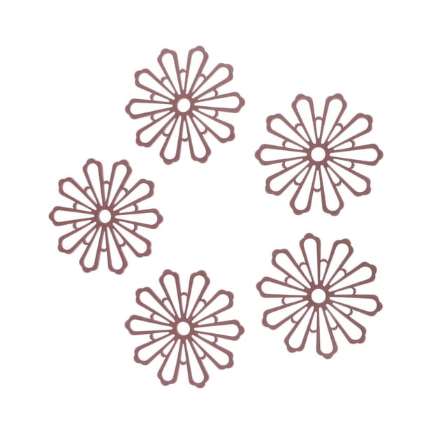 Posavasos de 5 piezas perfecl Diseño de flores Marrón oscuro 15x0,4 cm