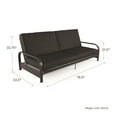 Mainstays Metal Arm Futon, Black Metal Frame with Black Mattress
